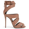 Giuseppe Zanotti 'coline' Snake Embossed Leather Sandal (women) In Brown