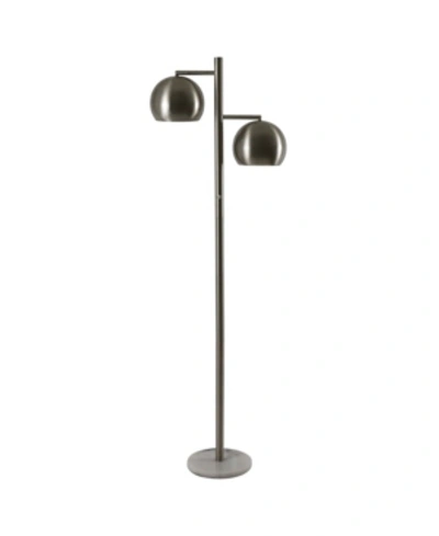 Shop Decor Therapy Morris 2 Light Marble Base Floor Lamp In Brsh Steel