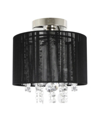 Shop Decor Therapy Silvia String Beaded Flush Mount Ceiling Light In Black