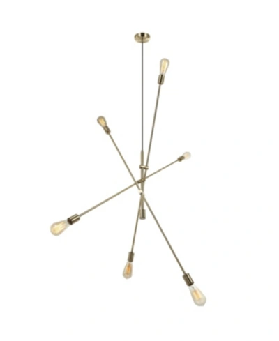 Shop Dainolite 6 Light Incandescent Adjustable Pendant In Brass