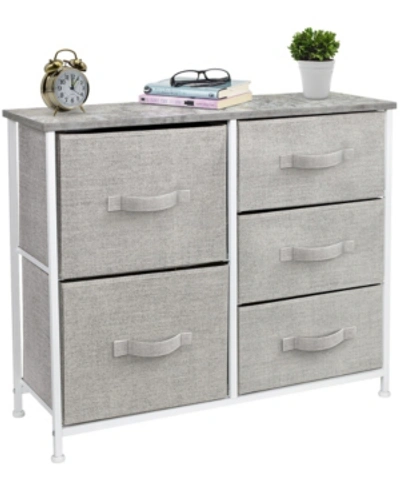 Shop Sorbus Dresser With 5 Drawers In Gray