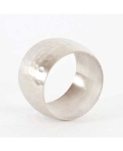 Shop Saro Lifestyle Round Shape Napkin Ring, Set Of 4 In Silver
