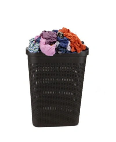 Shop Mind Reader 40 Liter Slim Laundry Basket In Brown