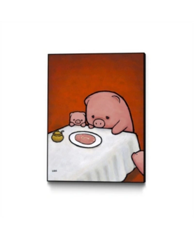 Shop Eyes On Walls Luke Chueh Revenge Is A Dish Pig Art Block Framed 18" X 24" In Multi