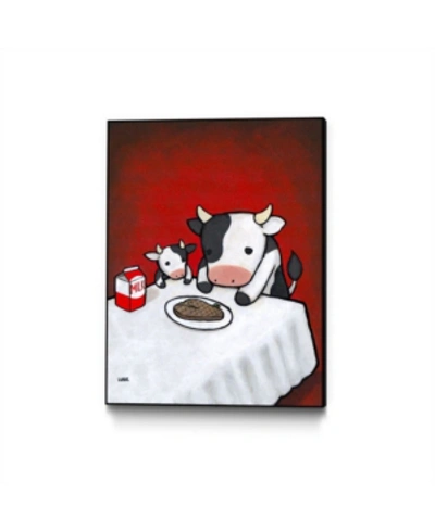 Shop Eyes On Walls Luke Chueh Revenge Is A Dish Cow Art Block Framed 21" X 28" In Multi