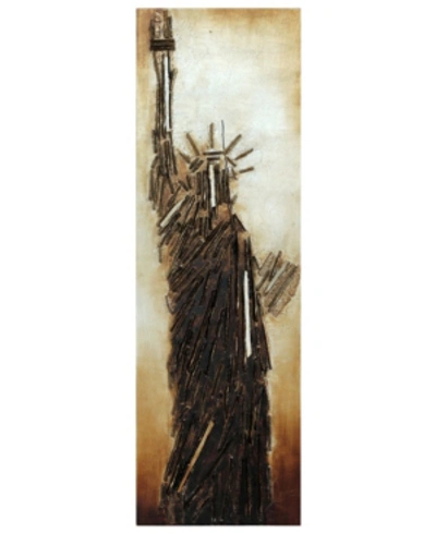 Shop Empire Art Direct Liberty Mixed Media Iron Hand Painted Dimensional Wall Art, 72" X 22" X 2.8" In Brown