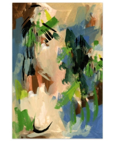 EMPIRE ART DIRECT LINEN BLUES I FRAMELESS FREE FLOATING TEMPERED ART GLASS ABSTRACT WALL ART BY EAD ART COOP, 48" X 32 