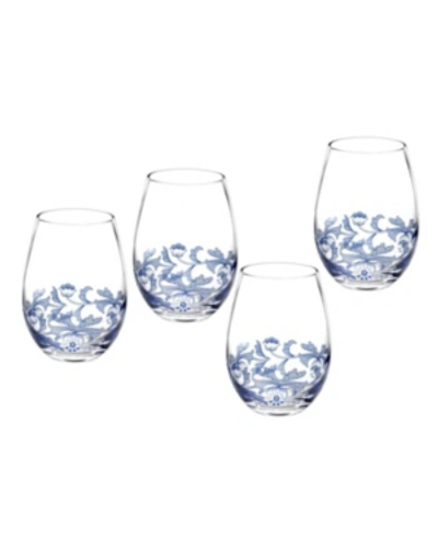 Shop Spode Blue Italian Stemless Wine Glasses In Green