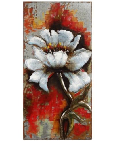 Shop Empire Art Direct Garden Rose 1 Mixed Media Iron Hand Painted Dimensional Wall Art, 48" X 24" X 2.6" In Brown