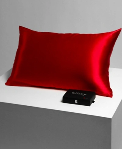 Shop Blissy 22-momme Silk Pillowcase, King In Red