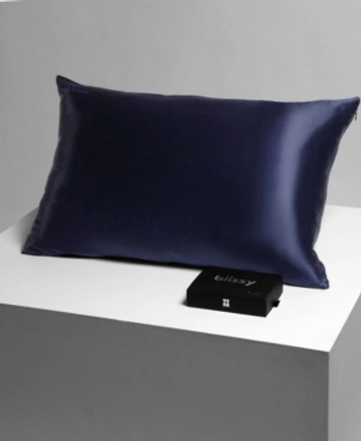 Blissy 22-momme Silk Pillowcase, Queen In Navy