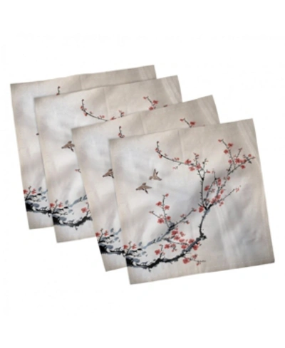 Shop Ambesonne Nature Set Of 4 Napkins, 12" X 12" In White