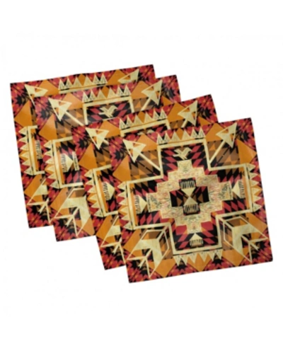 Shop Ambesonne Arrow Set Of 4 Napkins, 12" X 12" In Orange