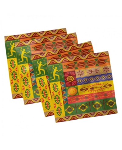 Shop Ambesonne African Set Of 4 Napkins, 12" X 12" In Multi