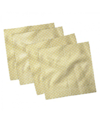 Shop Ambesonne Polka Dots Set Of 4 Napkins, 12" X 12" In Yellow