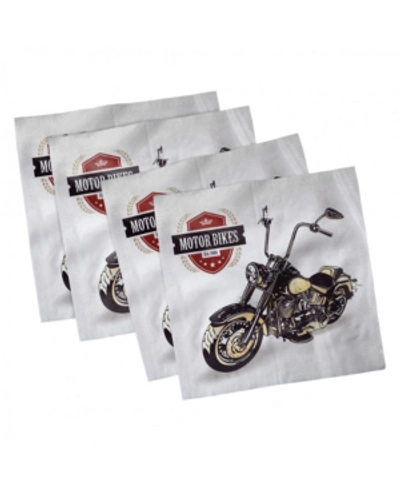 Shop Ambesonne Motorcycle Set Of 4 Napkins, 12" X 12" In Black