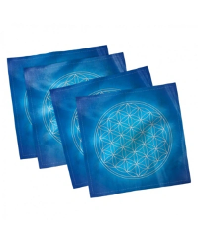 Shop Ambesonne Geometry Set Of 4 Napkins, 12" X 12" In Blue