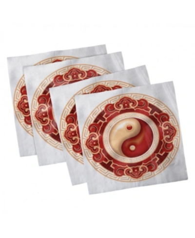 Shop Ambesonne Ying Yang Set Of 4 Napkins, 12" X 12" In Multi