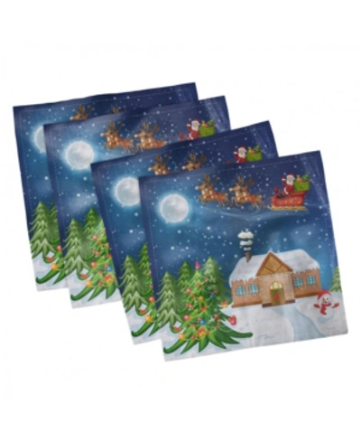 Shop Ambesonne Christmas Set Of 4 Napkins, 12" X 12" In Multi