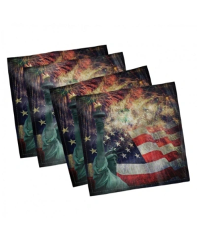 Shop Ambesonne American Flag Set Of 4 Napkins, 12" X 12" In Multi