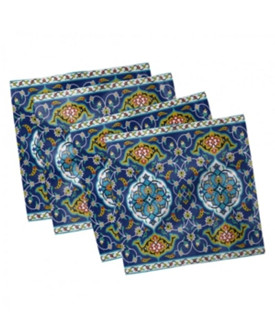 Shop Ambesonne Moroccan Set Of 4 Napkins, 12" X 12" In Multi