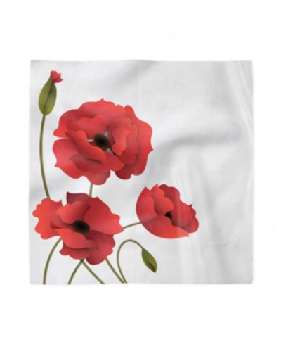Shop Ambesonne Floral Set Of 4 Napkins, 12" X 12" In Red