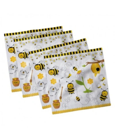 Shop Ambesonne Collage Set Of 4 Napkins, 12" X 12" In White