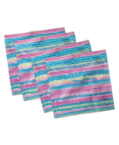 Ambesonne Tribal Set Of 4 Napkins, 12" X 12" In Multi