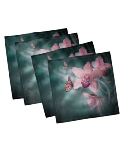 Shop Ambesonne Floral Set Of 4 Napkins, 12" X 12" In Multi