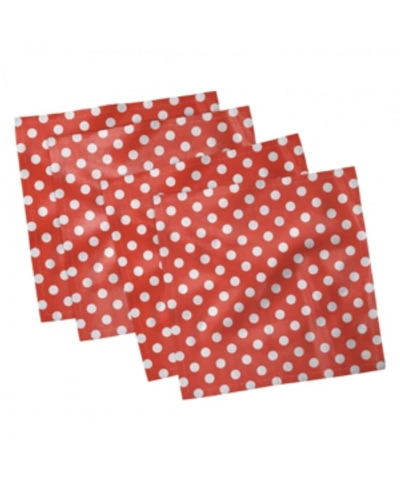 Shop Ambesonne Retro Set Of 4 Napkins, 12" X 12" In Red