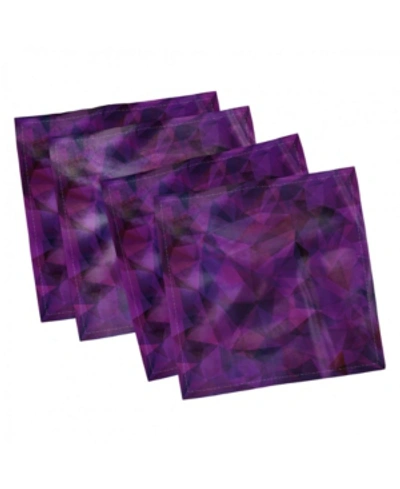 Shop Ambesonne Fractal Form Set Of 4 Napkins, 12" X 12" In Purple