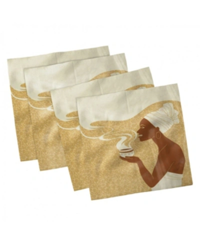 Shop Ambesonne African Set Of 4 Napkins, 12" X 12" In Brown