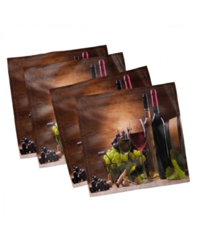 Shop Ambesonne Wine Set Of 4 Napkins, 12" X 12" In Brown