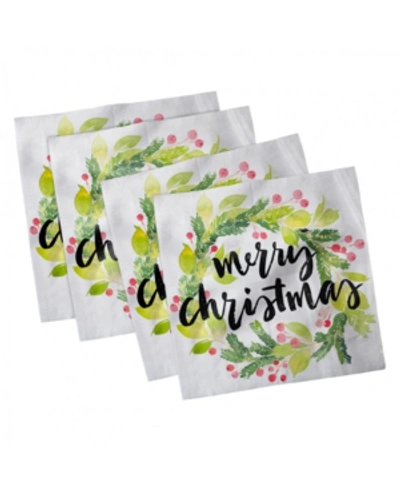 Shop Ambesonne Christmas Set Of 4 Napkins, 12" X 12" In Black