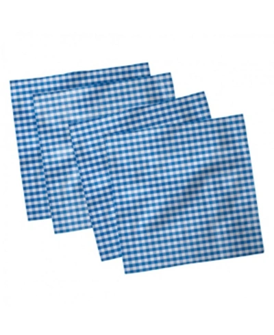 Shop Ambesonne Checkered Set Of 4 Napkins, 12" X 12" In Blue