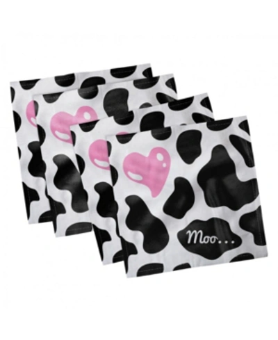 Shop Ambesonne Cow Print Set Of 4 Napkins, 12" X 12" In Multi