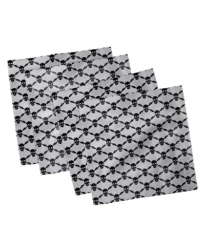 Shop Ambesonne Gothic Set Of 4 Napkins, 12" X 12" In Black