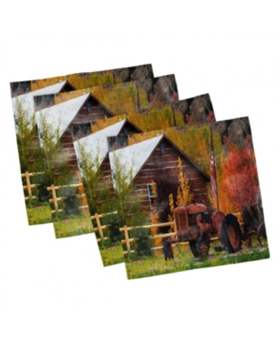 Shop Ambesonne Fall Set Of 4 Napkins, 12" X 12" In Multi