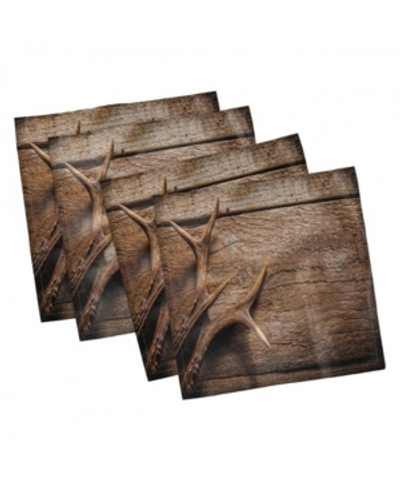 Shop Ambesonne Antlers Set Of 4 Napkins, 18" X 18" In Multi