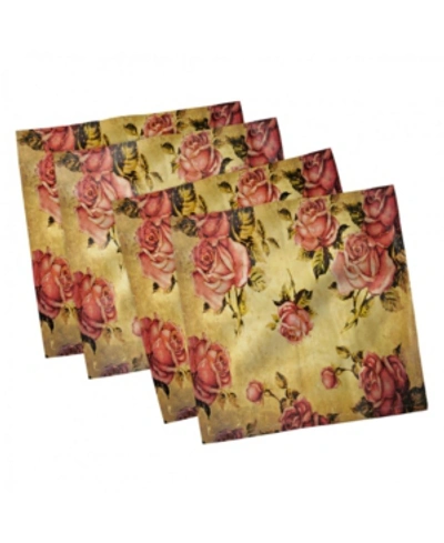Shop Ambesonne Rose Set Of 4 Napkins, 18" X 18" In Cream