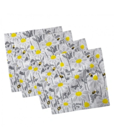 Shop Ambesonne Spring Flowers Set Of 4 Napkins, 18" X 18" In Yellow