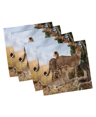 Shop Ambesonne Africa Set Of 4 Napkins, 18" X 18" In Tan