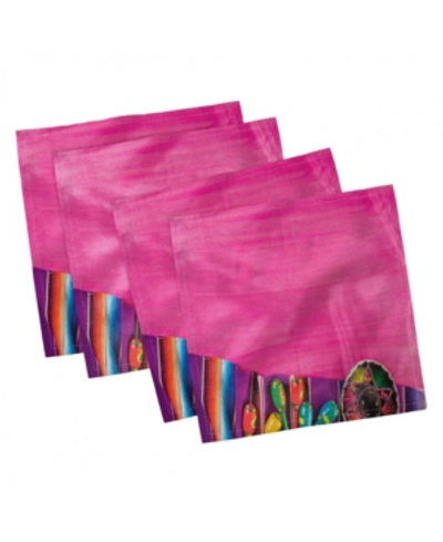 Ambesonne Mexican Set Of 4 Napkins, 18" X 18" In Multi