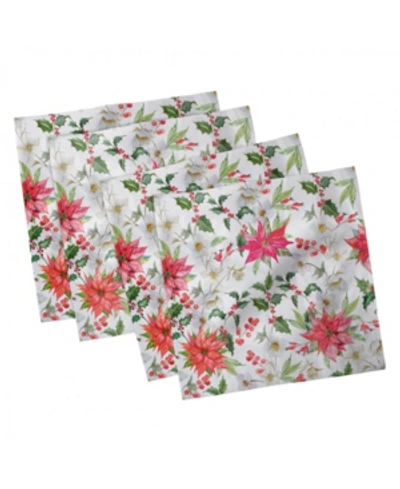 Shop Ambesonne Floral Set Of 4 Napkins, 18" X 18" In Multi