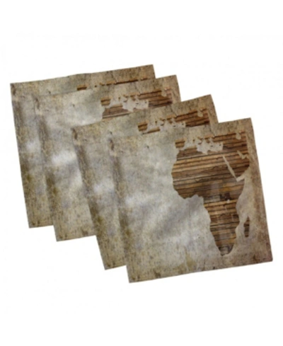 Shop Ambesonne African Set Of 4 Napkins, 18" X 18" In Tan