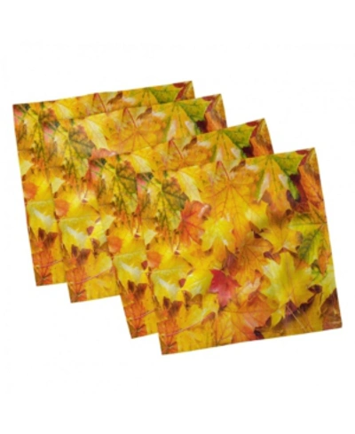 Shop Ambesonne Fall Set Of 4 Napkins, 18" X 18" In Multi