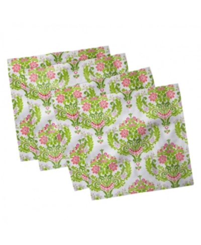 Shop Ambesonne Damask Set Of 4 Napkins, 18" X 18" In Green