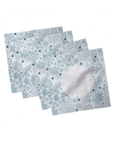 Shop Ambesonne Xmas Snowflakes Set Of 4 Napkins, 18" X 18" In Teal