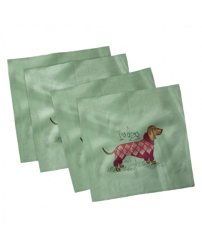 Shop Ambesonne Dachshund Set Of 4 Napkins, 18" X 18" In Multi