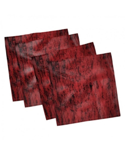 Shop Ambesonne Grungy Abstract Set Of 4 Napkins, 18" X 18" In Red